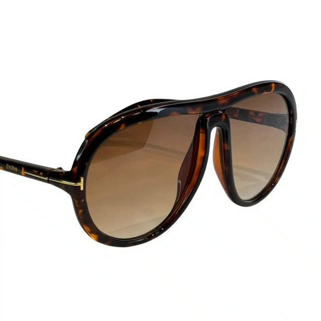 Óculos de sol feminino Evolve, modelo Máscara Tartarugado
