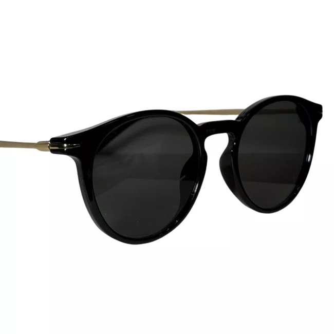 Óculos de sol feminino Evolve, modelo Redondo em Preto