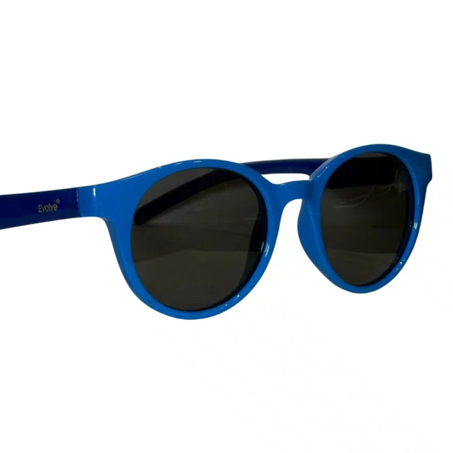 Óculos de sol infantil Evolve, modelo redondo em Azul