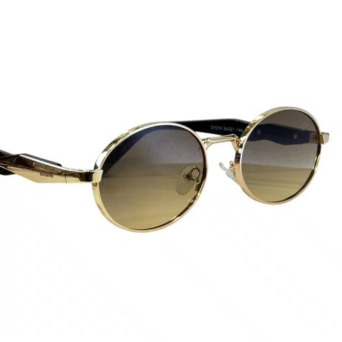 Óculos de sol, modelo oval em Dourado