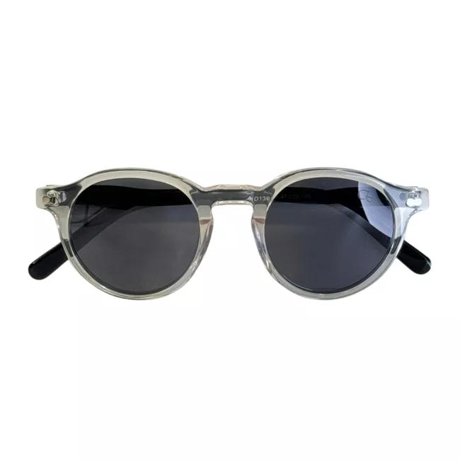Óculos de sol, modelo redondo em Transparente