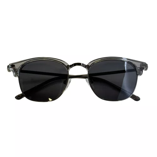 Óculos de sol, modelo retrô em Cinza Translúcido