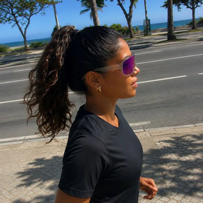 Óculos Esportivo Evolve, Lente Espelhada Rosa