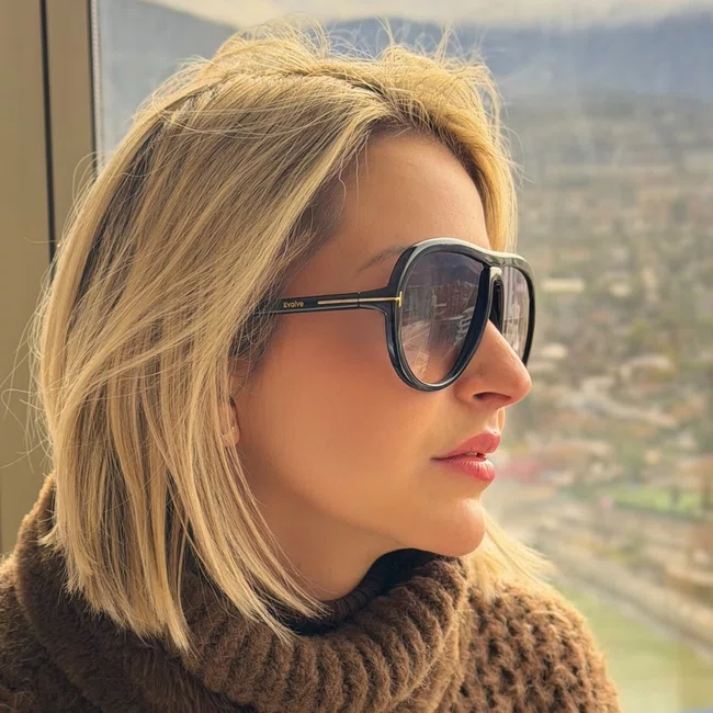 Óculos Solar Máscara Evolve, Preto com Lentes Cosméticas Degradê