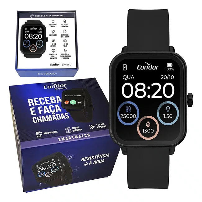 Relógio Smartwatch Condor Preto Digital inteligente