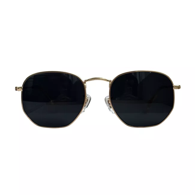 Solar Evolve Hexagonal em Metal Dourado com Lente Cinza