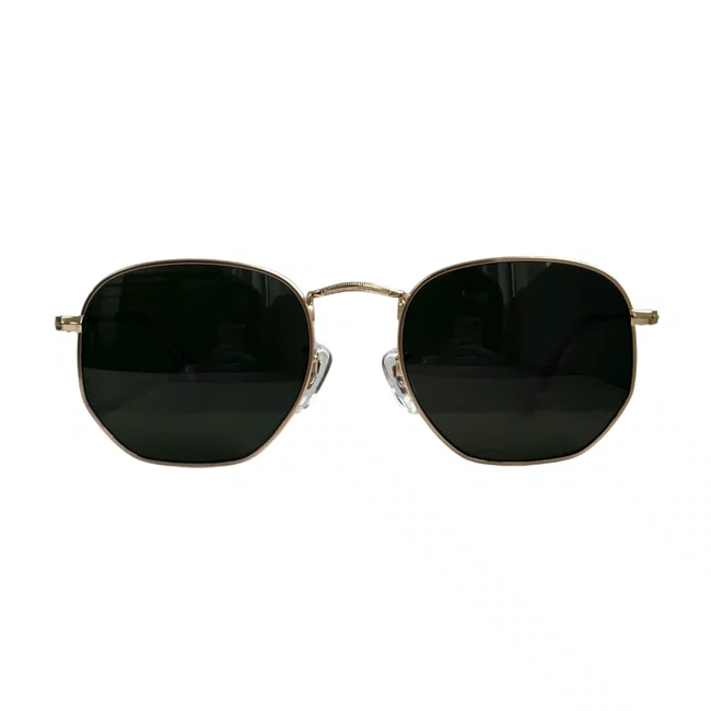 Solar Evolve Hexagonal em Metal Dourado e Lente Verde