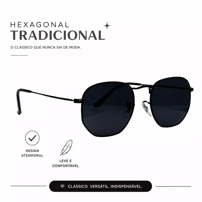 Solar Evolve Hexagonal em Metal Preto