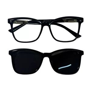Óculos de Grau Clip-On Evolve Quadrado Preto