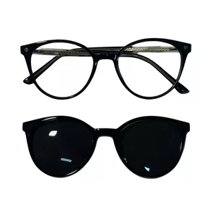Óculos de Grau Clip-On Evolve Redondo Preto