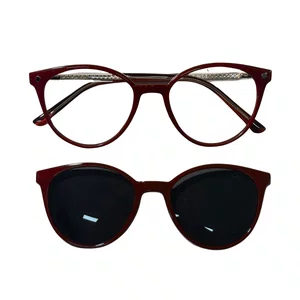 Óculos de Grau Clip-On Evolve Redondo Vermelho