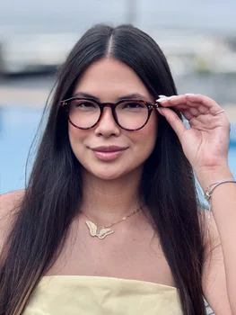 Óculos de grau Evolve, modelo Redondo em Tartarugado