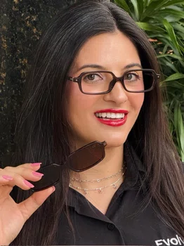 Óculos de grau feminino clip-on Evolve, modelo 2 em 1 em Marrom