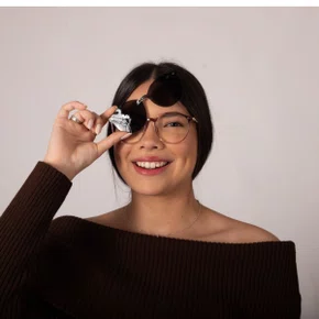 Óculos de Grau Feminino Clip-on Modelo 2 em 1 em Marrom Translúcido