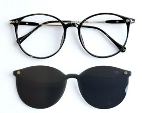 Óculos de Grau Feminino Clip-on Modelo 2 em 1 em  Preto