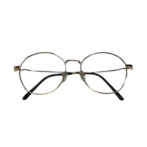 Óculos de grau feminino, modelo redondo metal em Dourado