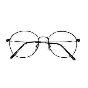 Óculos de grau feminino, modelo redondo metal em Preto