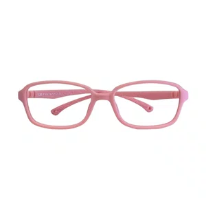 Óculos de grau infantil, modelo quadrado em Rosa Bebê