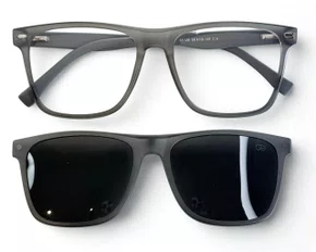 Óculos de Grau Masculino Clip-on Modelo 2 em Cinza