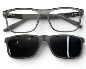 Óculos de Grau Masculino Clip-on Modelo 2 em Cinza