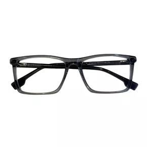 Óculos de grau masculino modelo quadrado em Cinza Translúcido