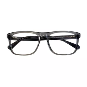 Óculos de grau masculino modelo quadrado em Cinza Translúcido