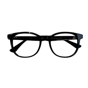 Óculos de grau masculino modelo redondo em Preto com detalhe em branco