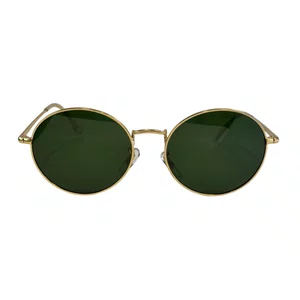 Óculos de sol Evolve, modelo Redondo Metal em Dourado lente Verde