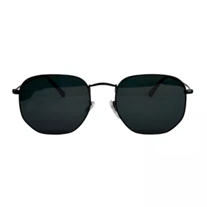 Óculos de sol, modelo hexagonal em Preto