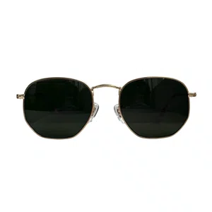 Solar Evolve Hexagonal em Metal Dourado e Lente Verde