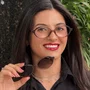 Óculos Clip-On Feminino Oval Evolve Retrô Marrom Escuro Degradê