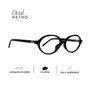 Óculos Clip-On Feminino Oval Evolve Retrô Preto