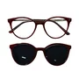 Óculos de Grau Clip-On Evolve Redondo Vermelho