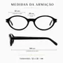 Óculos de grau Evolve, modelo Oval Preto Tendência