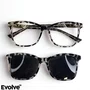 Óculos de grau feminino clip on, modelo 2 em 1 Demi Tartaruga
