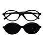 Óculos de grau feminino clip-on Evolve, modelo 2 em 1 em Preto