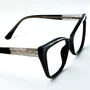 Óculos de grau feminino clip-on, modelo 2 em 1 em Preto