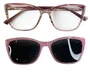 Óculos de Grau Feminino Clip-on Modelo 2 em 1 em Rosa e Verde