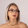 Óculos de grau feminino modelo Oval em Marrom Translúcido