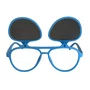 Óculos de grau infantil clip-on, modelo 2 em 1 em Azul