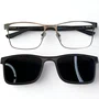 Óculos de Grau Masculino Clip-on Modelo 2 em 1 em Cinza