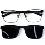Óculos de Grau Masculino Clip-on Modelo 2 em 1 em Grafite