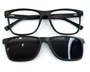 Óculos de Grau Masculino Clip-on Modelo 2 em 1 Preto Fosco