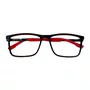 Óculos de grau masculino modelo quadrado em Preto com fundo Vermelho