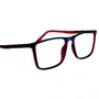 Óculos de grau masculino modelo quadrado em Preto com fundo Vermelho