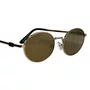 Óculos de sol Evolve, modelo Oval Metal em Dourado lente Marrom Espelhada