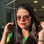 Óculos de sol Oval Evolve, em Metal Dourado com Lente Cosmética Rosa