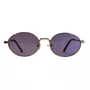 Óculos de sol Evolve, modelo Oval Metal em Dourado lente Roxa
