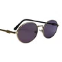 Óculos de sol Evolve, modelo Oval Metal em Dourado lente Roxa