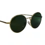 Óculos de sol Evolve, modelo Redondo Metal em Dourado lente Verde